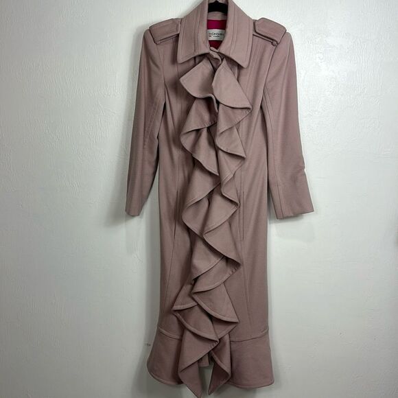 YVES SAINT LAURENT RIVE GAUCHE Vintage 2003 Ruffle Coat Size XS - Picture 2 of 14